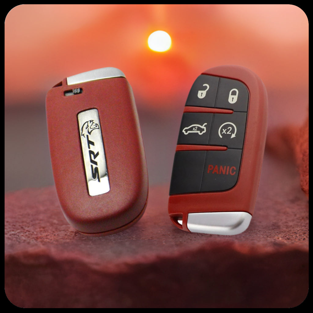 Red Key Fob for Dodge Charger, Challenger, 300, and Jeep Cherokee | RT | SRT | Hemi | ScatPack | Hellcat |(Remote & Uncut Key Only)
