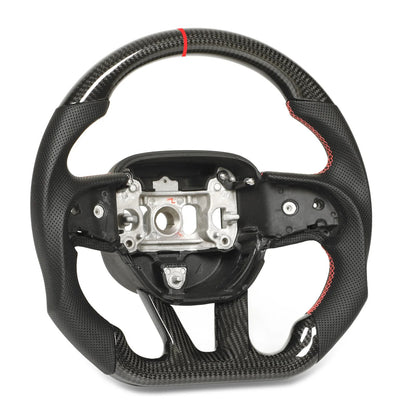 Dodge Charger & Challenger (2015-2023) Carbon Fiber Perforated Leather Steering Wheel Upgrade