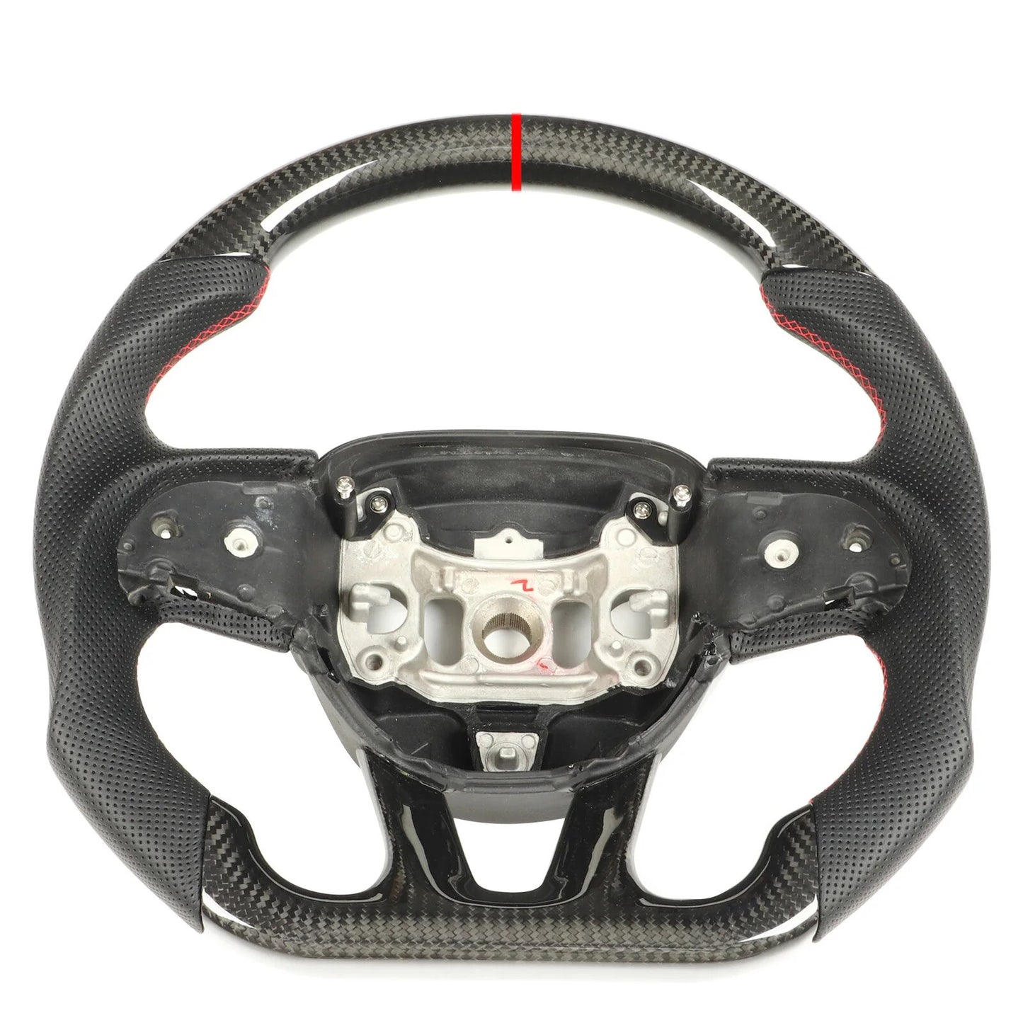 Dodge Charger & Challenger (2015-2023) Carbon Fiber Perforated Leather Steering Wheel Upgrade