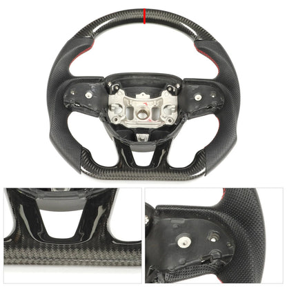 Dodge Charger & Challenger (2015-2023) Carbon Fiber Perforated Leather Steering Wheel Upgrade