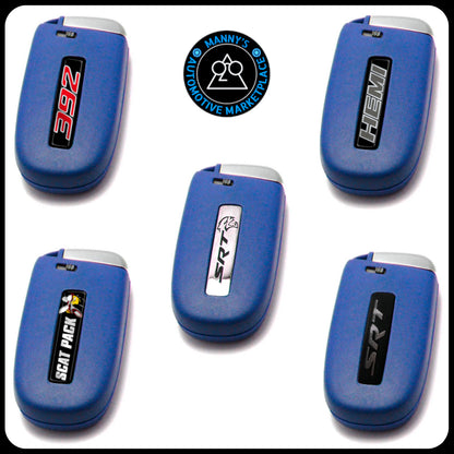 Blue Key Fob for Dodge Charger, Challenger, Durango, 300, and Jeep Cherokee (Remote & Uncut Key Only)