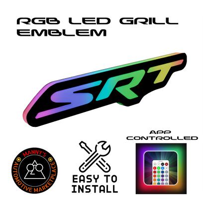 SRT Style RGB LED Grill Emblem for Dodge and Jeep Vehicles