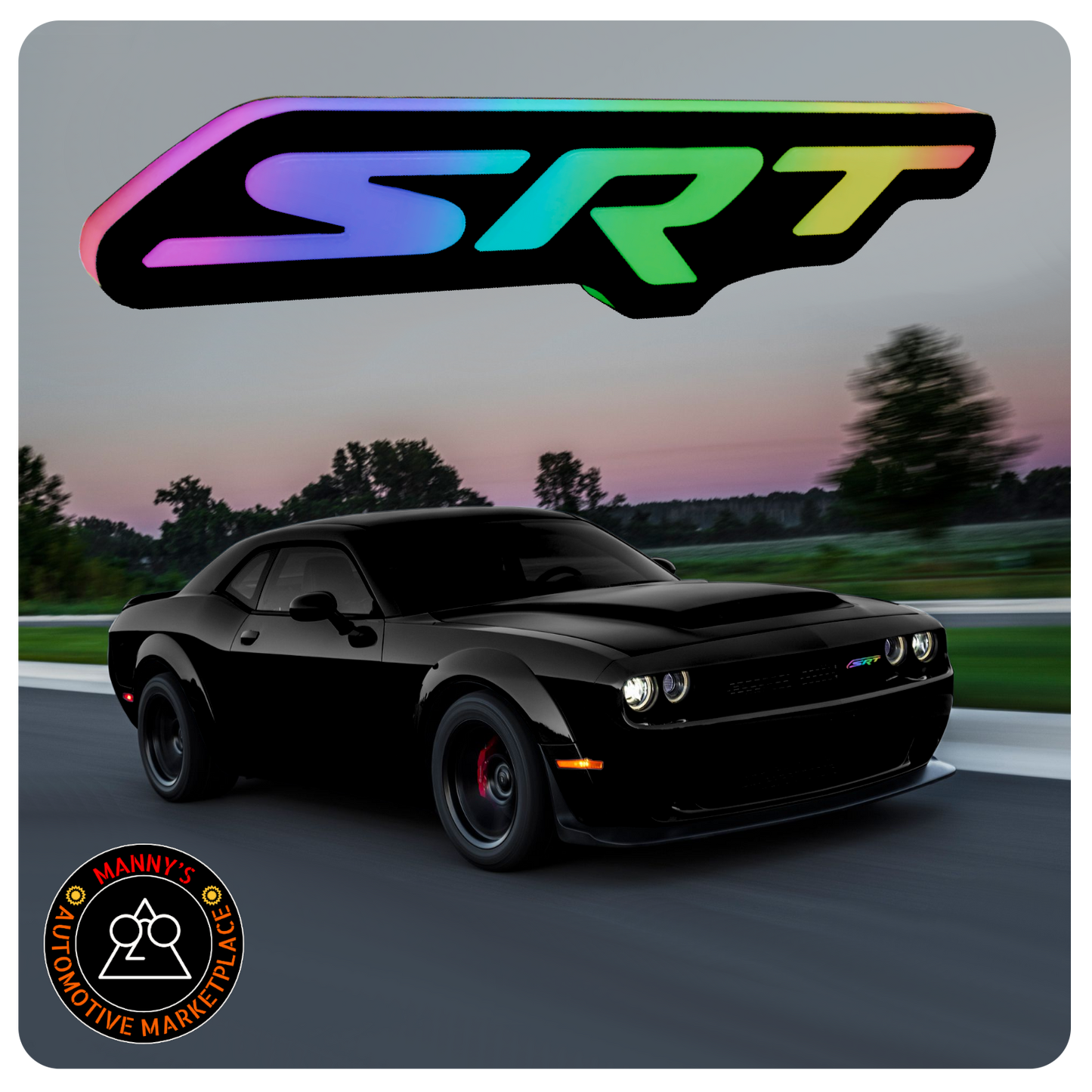 SRT Style RGB LED Grill Emblem for Dodge and Jeep Vehicles