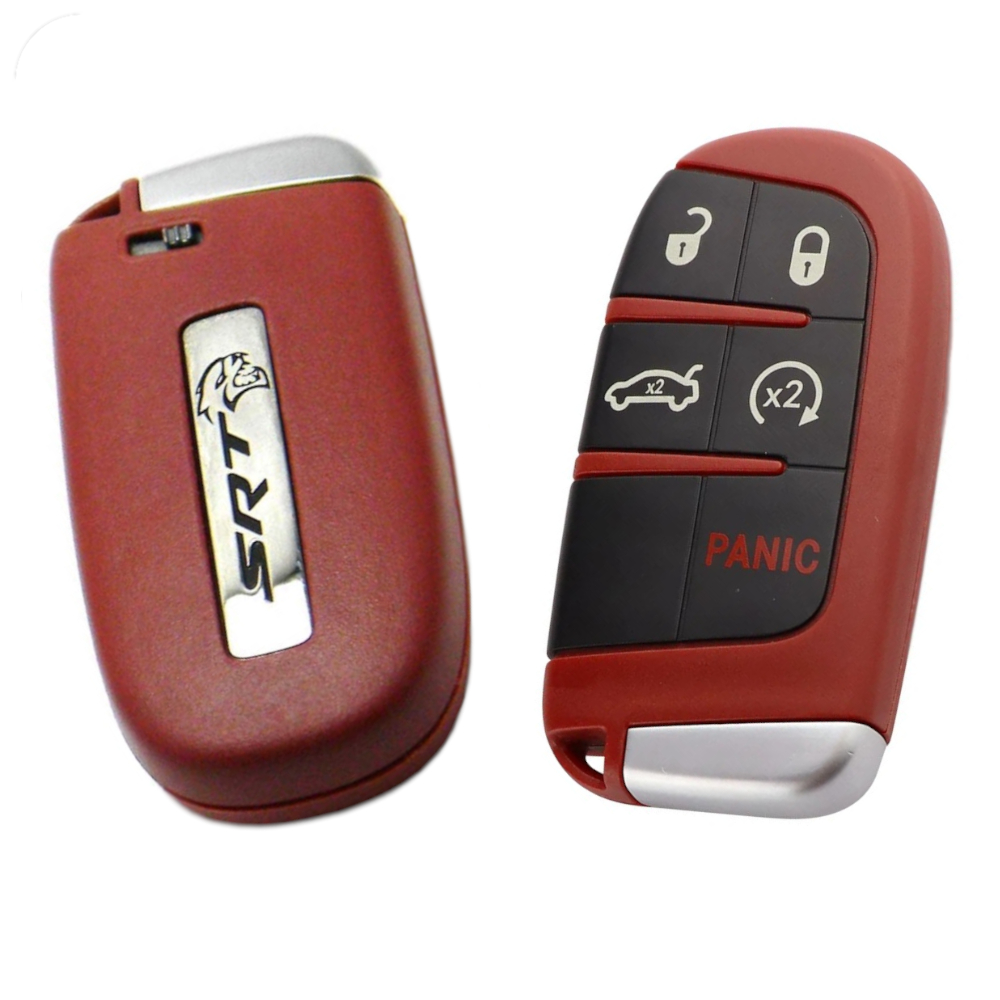 Red Key Fob for Dodge Charger, Challenger, 300, and Jeep Cherokee | RT | SRT | Hemi | ScatPack | Hellcat |(Remote & Uncut Key Only)