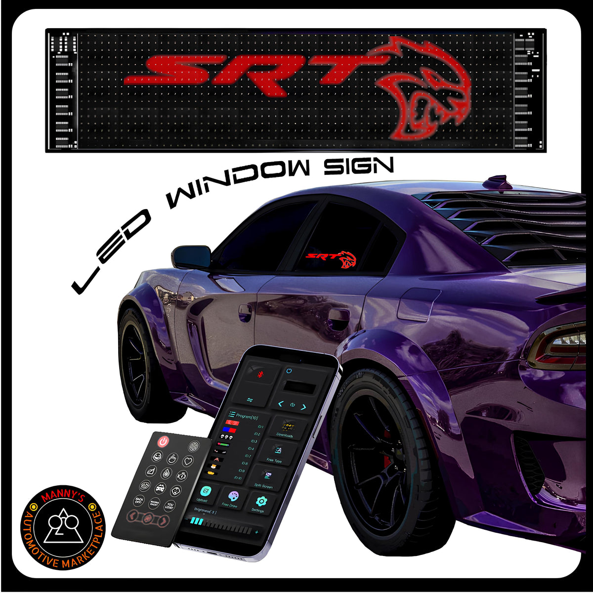 Window Display Daniel Racing Dynamic LED Car Window Display: Illuminate Your Drive with Custom Sign ...