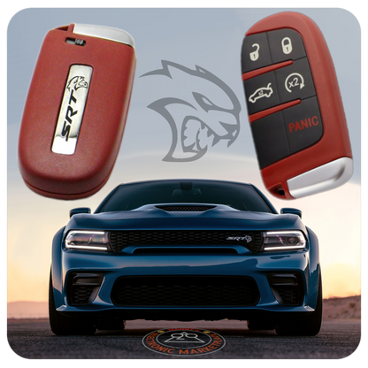 Red Key Fob for Dodge Charger, Challenger, 300, and Jeep Cherokee | RT | SRT | Hemi | ScatPack | Hellcat |(Remote & Uncut Key Only)