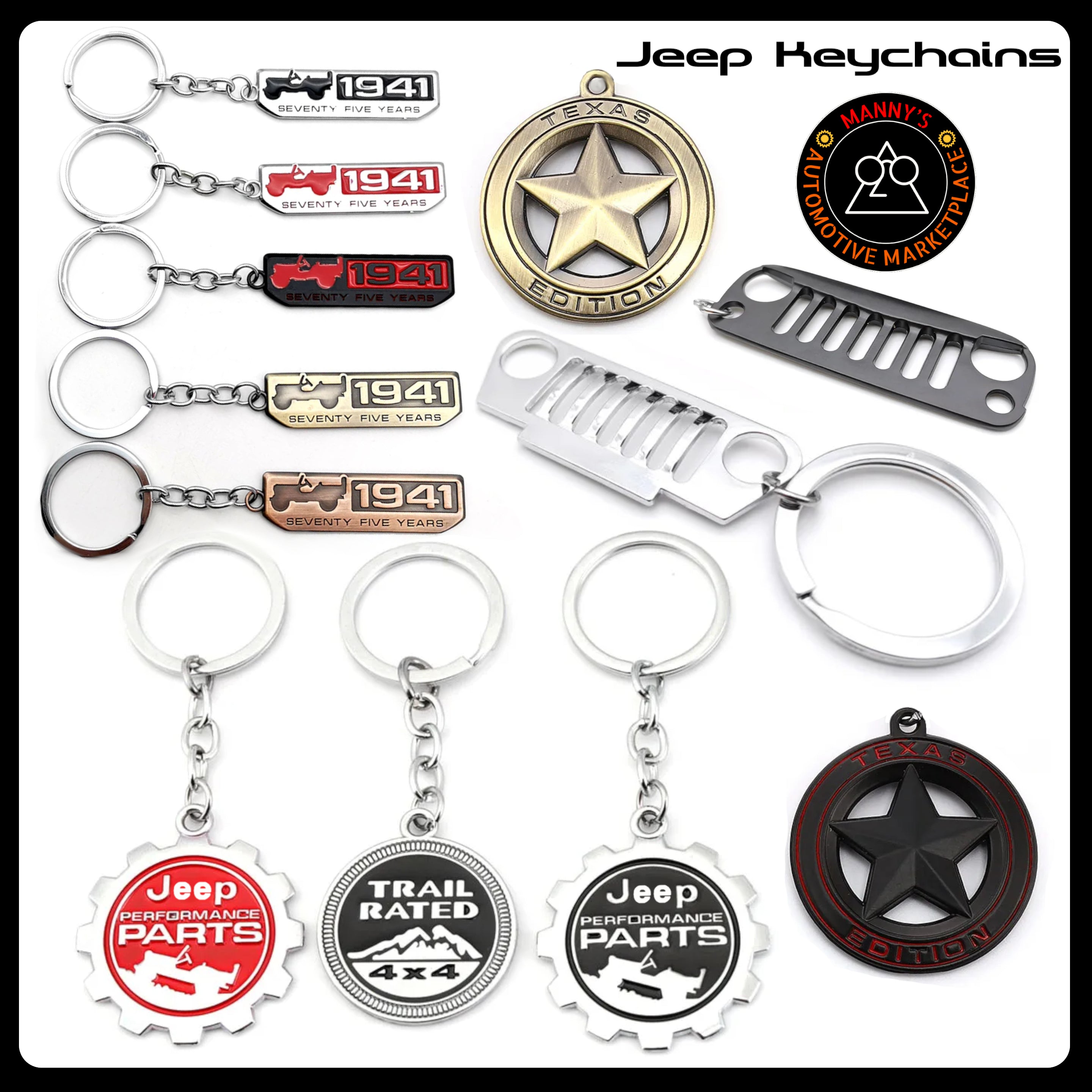 Keychains for Jeep Vehicles - Jeep Wrangler Grille and Logos – Manny's ...