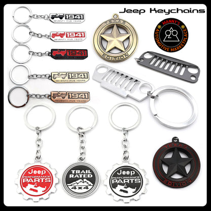 Keychains for Jeep Vehicles - Jeep Wrangler Grille and Logos