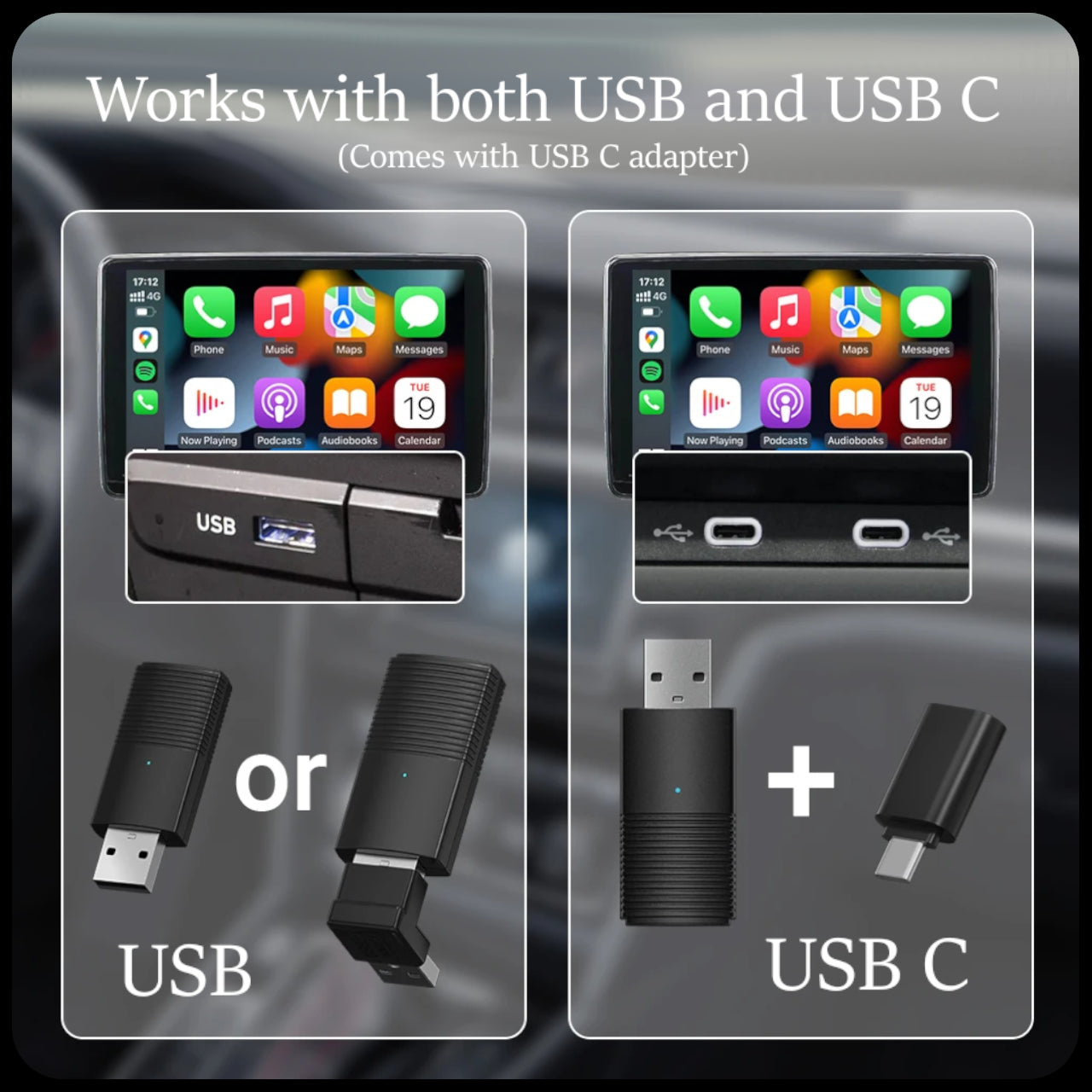 Fast and Durable Wireless Carplay and Andriod Auto Adapter