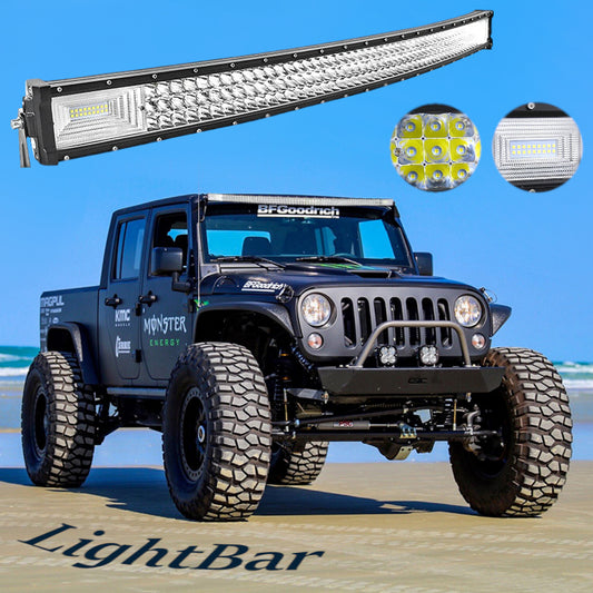 50" and 52" Curved LED Light bar for Jeeps and Trucks