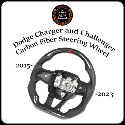 Dodge Charger & Challenger (2015-2023) Carbon Fiber Perforated Leather Steering Wheel Upgrade