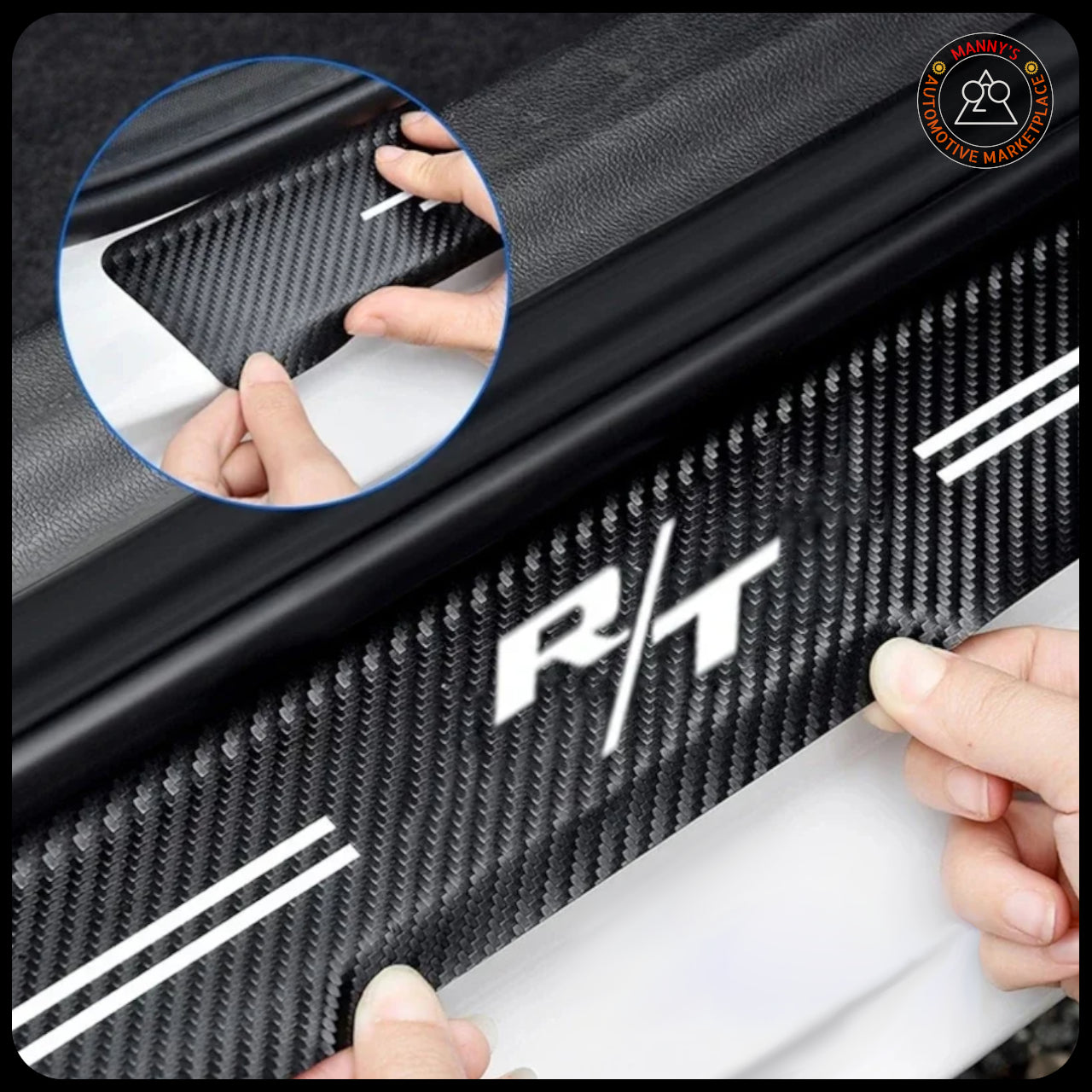 Protective Carbon Fiber Sticker for Door Trim - Dodge Charger and Challenger