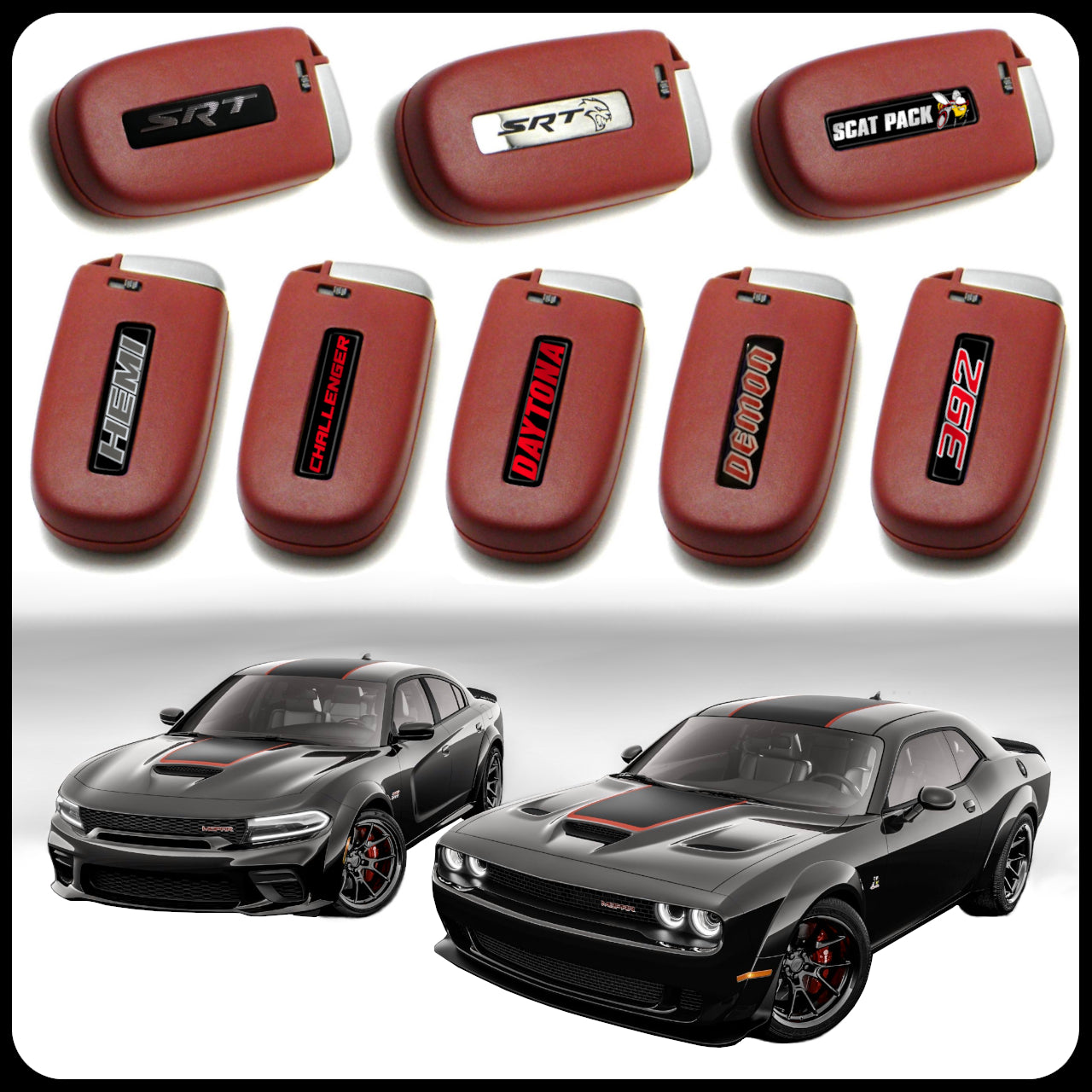 thumbnail image 2 of Full Cover Red TPU Key Fob Case For Dodge Charger Challenger Jeep Chrysler, Etc 2 of 6