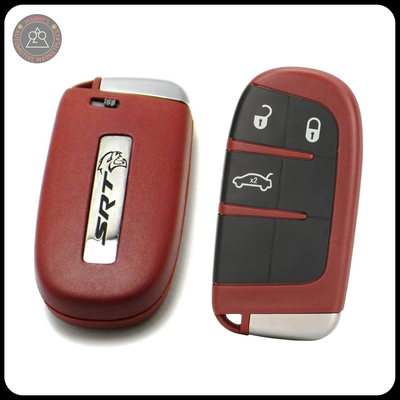 Red Key Fob for Dodge Charger, Challenger, 300, and Jeep Cherokee | RT | SRT | Hemi | ScatPack | Hellcat |(Remote & Uncut Key Only)