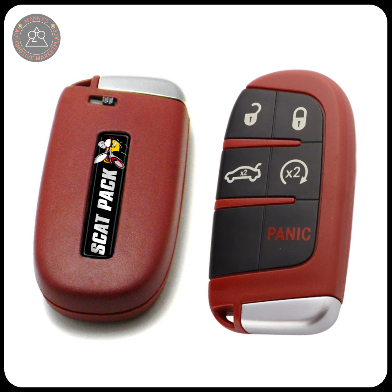 Red Key Fob for Dodge Charger, Challenger, 300, and Jeep Cherokee | RT | SRT | Hemi | ScatPack | Hellcat |(Remote & Uncut Key Only)