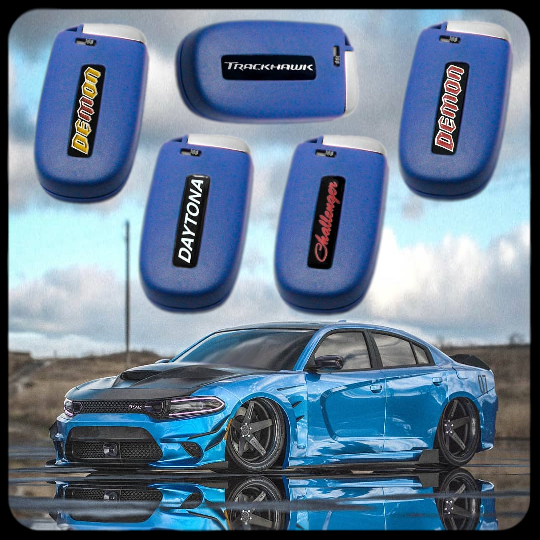 Blue Key Fob for Dodge Charger, Challenger, Durango, 300, and Jeep Cherokee (Remote & Uncut Key Only)